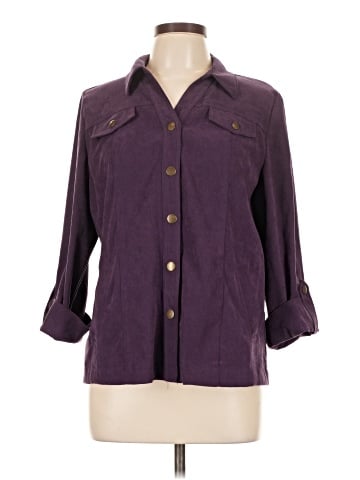 JM Collection 3/4 Sleeve Button-Down Shirt (view 1)