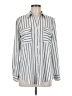 Mine Stripes Silver Long Sleeve Blouse Size M - photo 1