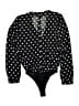 Express 100% Polyester Polka Dots Black Bodysuit Size XS - photo 2