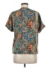 Shein 100% Polyester Paisley Teal Short Sleeve Blouse Size M - photo 2