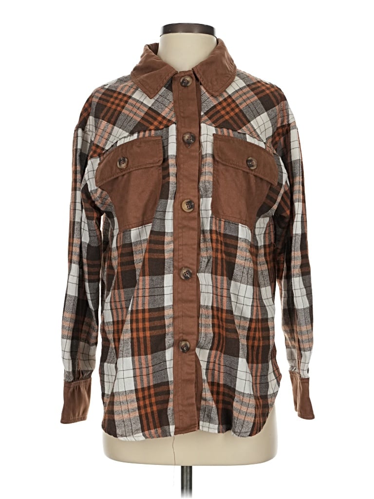 Pre-owned Oddi Long Sleeve Blouse In Brown