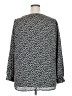 Lush 100% Polyester Animal Print Blue Long Sleeve Blouse Size 2X - photo 2