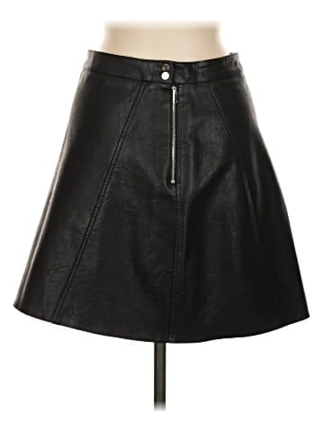 Zara Basic Faux Leather Skirt (view 2)