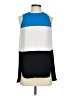 W by Worth 100% Polyester Color Block Blue Sleeveless Blouse Size 0 - photo 1