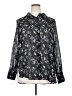 Blush 100% Polyester Print Black Long Sleeve Blouse Size 2X - photo 1