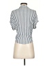 Lulus 100% Viscose Stripes Blue Short Sleeve Blouse Size S - photo 2