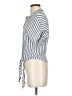 Lulus 100% Viscose Stripes Blue Short Sleeve Blouse Size S - photo 5