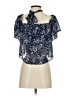 MICHAEL Michael Kors 100% Polyester Blue Short Sleeve Blouse Size XS - photo 2