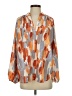Entro 100% Polyester Color Block Orange Long Sleeve Blouse Size S - photo 1