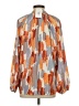 Entro 100% Polyester Color Block Orange Long Sleeve Blouse Size S - photo 2