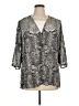 Perceptions 100% Polyester Paisley Gray 3/4 Sleeve Blouse Size 16 (petite) - photo 1