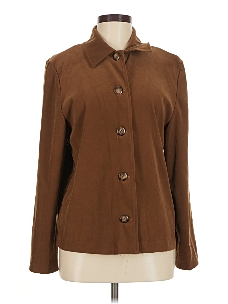 Pre-owned Briggs Long Sleeve Blouse In Brown