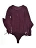 Express 100% Polyester Burgundy Long Sleeve Blouse Size XS - photo 1
