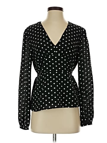 Aqua Long Sleeve Blouse (view 1)