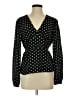 Aqua 100% Polyester Polka Dots Black Long Sleeve Blouse Size S - photo 1