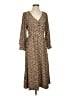 J.Crew 100% Polyester Animal Print Brown Casual Dress Size 2 - photo 1