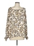 CAbi 100% Polyester Animal Print Ivory Long Sleeve Blouse Size L - photo 1