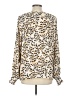 CAbi 100% Polyester Animal Print Ivory Long Sleeve Blouse Size L - photo 2