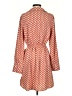 H&M 100% Polyester Print Orange Casual Dress Size S - photo 2