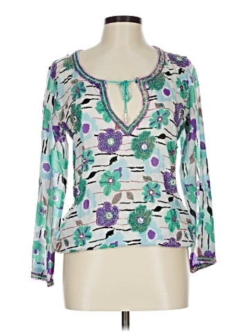Taj 3/4 Sleeve Silk Top (view 1)