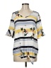 Westport Yellow White Short Sleeve Blouse Size M - photo 1