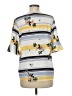Westport Yellow White Short Sleeve Blouse Size M - photo 2