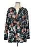 Tommy Hilfiger Floral Teal Long Sleeve Blouse Size L - photo 1