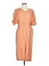 Assorted Brands Solid Orange Casual Dress Size L - photo 1