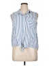 BeachLunchLounge 100% Viscose Stripes Blue Sleeveless Button-Down Shirt Size XL - photo 1