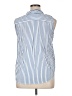 BeachLunchLounge 100% Viscose Stripes Blue Sleeveless Button-Down Shirt Size XL - photo 2
