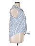 BeachLunchLounge 100% Viscose Stripes Blue Sleeveless Button-Down Shirt Size XL - photo 4
