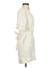 Ann Taylor 100% Polyester Solid Ivory Casual Dress Size XXS - photo 4