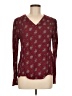 Hinge 100% Viscose Burgundy Long Sleeve Blouse Size M - photo 1