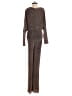 Talia 100% Polyester Tweed Brown Jumpsuit Size S - photo 2