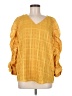 Calvin Klein 100% Polyester Yellow Long Sleeve Blouse Size M - photo 1
