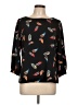 Pink Owl 100% Polyester Black 3/4 Sleeve Blouse Size L - photo 1
