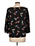 Pink Owl 100% Polyester Black 3/4 Sleeve Blouse Size L - photo 2