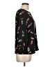 Pink Owl 100% Polyester Black 3/4 Sleeve Blouse Size L - photo 4
