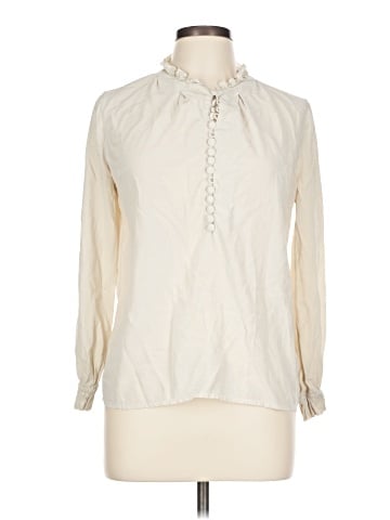 The Fold Long Sleeve Silk Top (view 1)