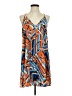 Three Eighty Two 100% Polyester Print Orange Casual Dress Size S - photo 1