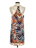 Three Eighty Two 100% Polyester Print Orange Casual Dress Size S - photo 2