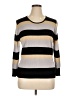 Kate Hill Stripes Multi Color Gray Pullover Sweater Size XL - photo 1