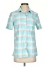 Ascend Teal Short Sleeve Blouse Size XS - photo 1