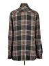 Krazy Kat 100% Rayon Plaid Gray Long Sleeve Button-Down Shirt Size S - photo 2