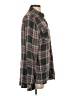 Krazy Kat 100% Rayon Plaid Gray Long Sleeve Button-Down Shirt Size S - photo 4
