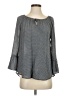 Fred David Gray Long Sleeve Blouse Size S - photo 1