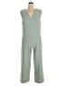 Zara 100% Polyester Solid Green Jumpsuit Size L - photo 1
