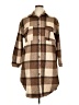 Unbranded Checkered-gingham Chevron-herringbone Tweed Brown Poncho Size XL - photo 1