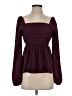 Shein 100% Polyester Burgundy Long Sleeve Blouse Size 4 - photo 1