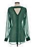 CAbi 100% Polyester Green Long Sleeve Blouse Size S - photo 2